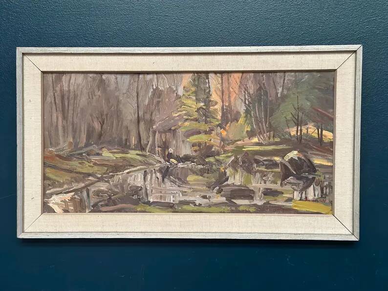 Original Swedish Oil on Panel – “Old Sawmill, Apelnäs Roasjö” by Gunnar Svensson – Dated 1962 – Vintage & Framed