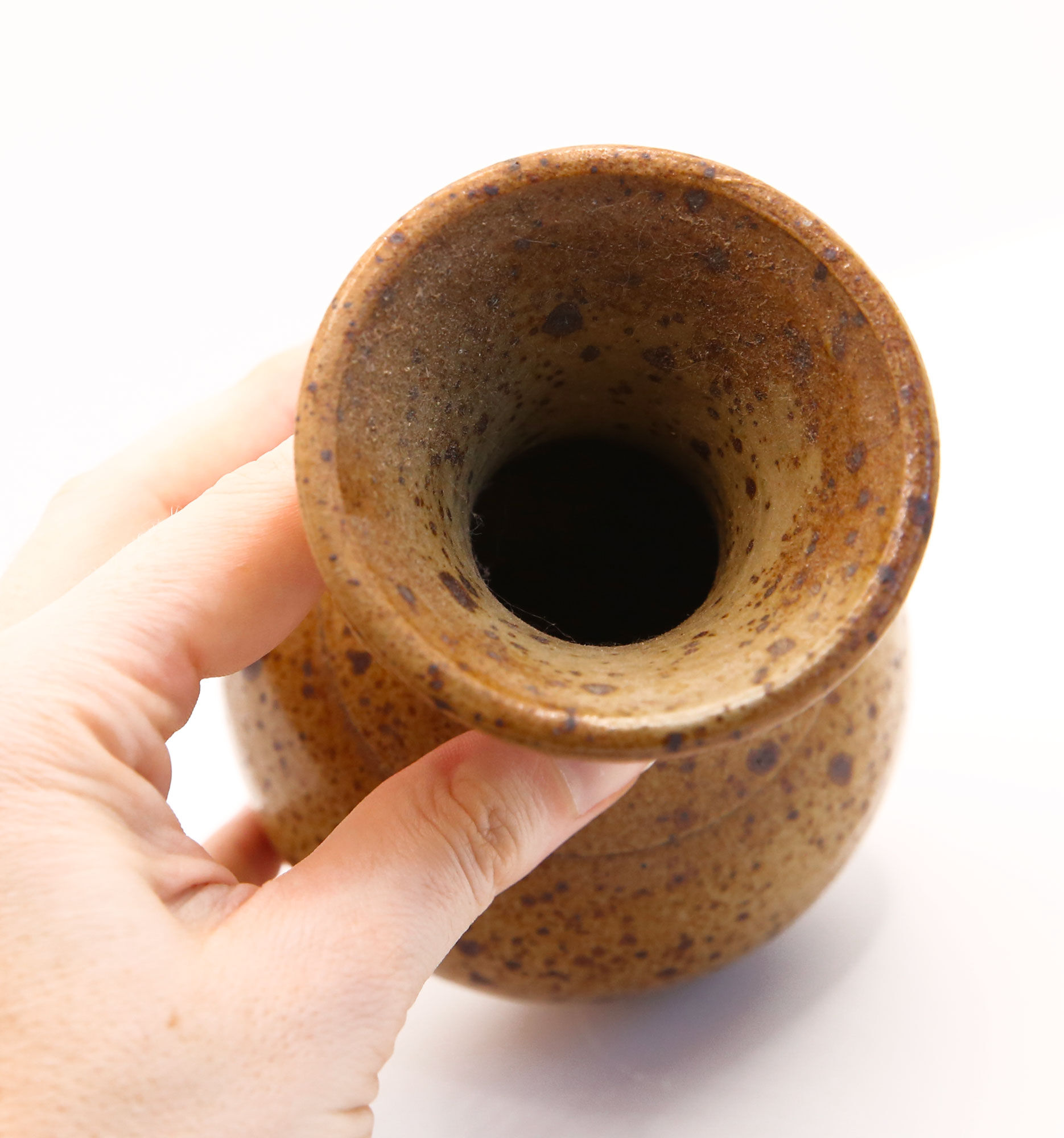 Vase vintage en grès pyrité façon soliflore