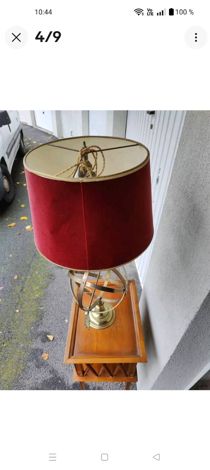 Lampe de table Sphère Armillaire Des Années 60 En Laiton