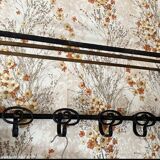 Large antique wall coat rack in wrought iron