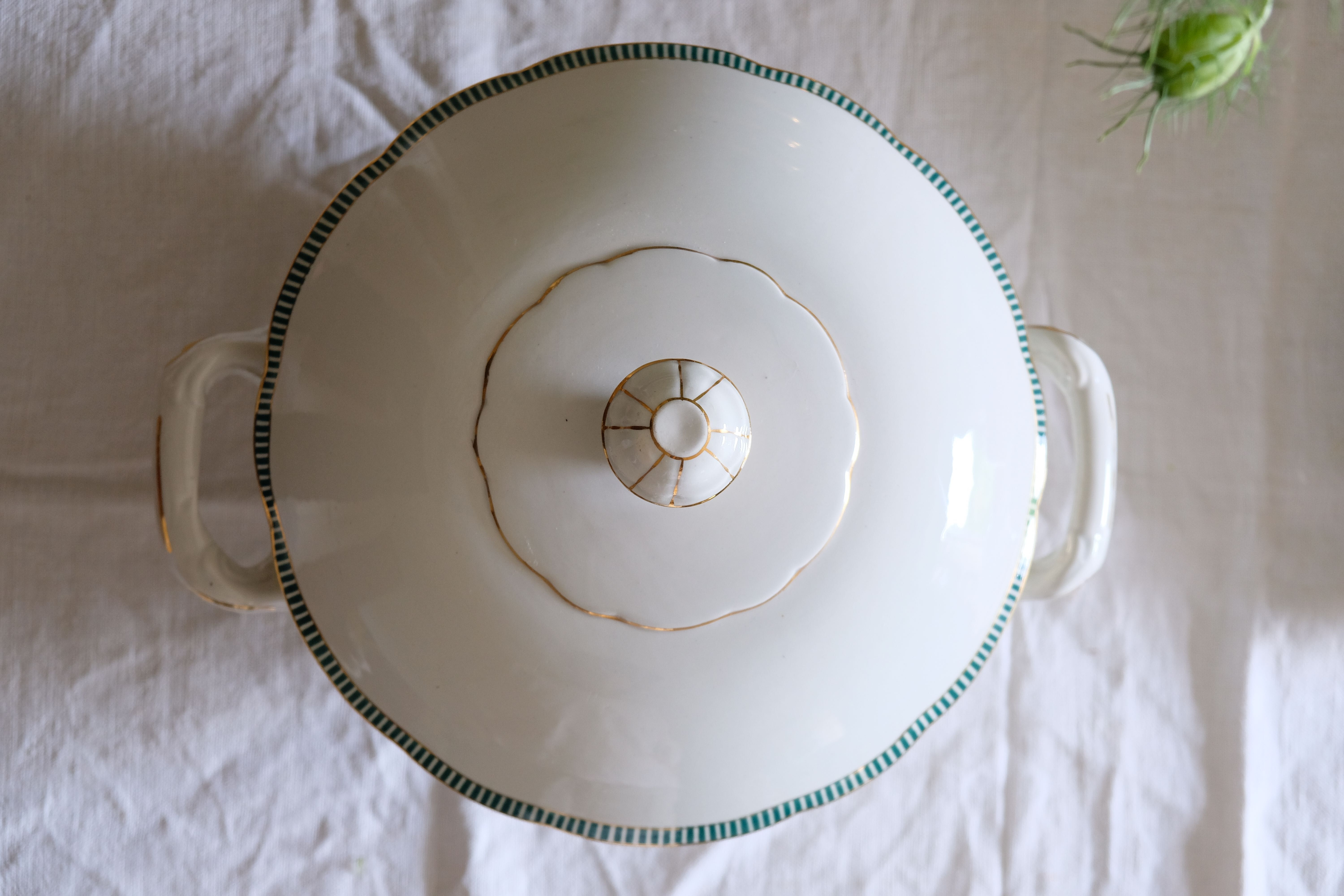 Porcelain soup maker collection ''Juan'' Sarreguemine Digoin 1950