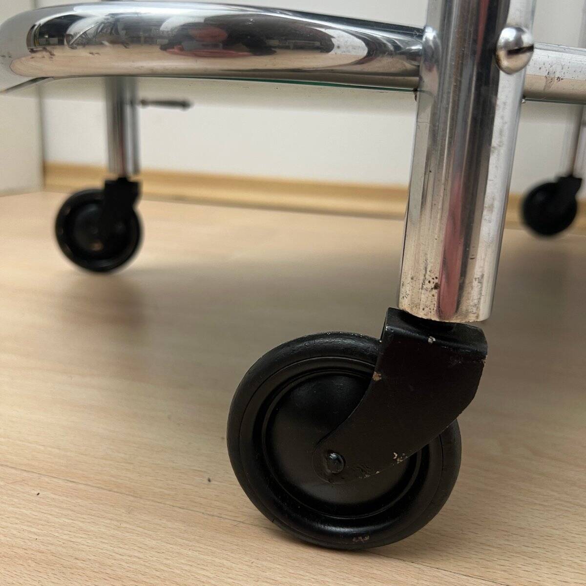 Art Deco Chromed Steel Bar Cart by Robert Mallet-Stevens, France, 1925