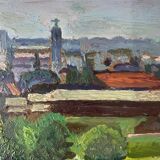 Swiss landscape painting 1950