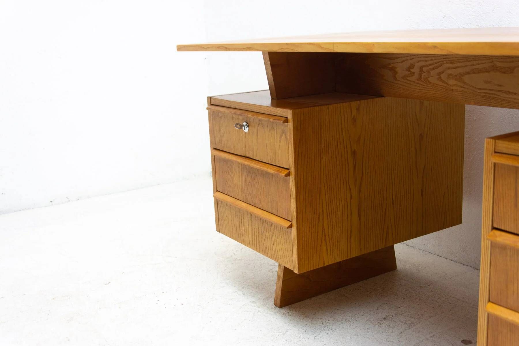 Writing desk, mid-century beechwood, 1970s, Czechoslovakia