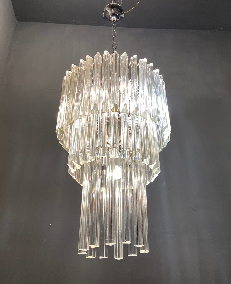 Italian murano glass prism chandelier