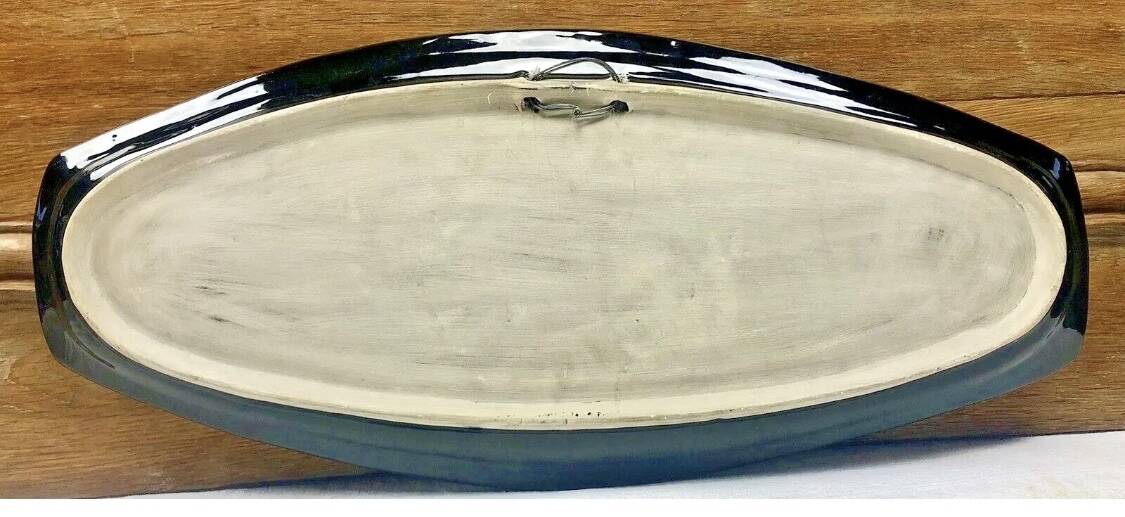 Large Vallauris slip dish 57x25 cm lobster fish