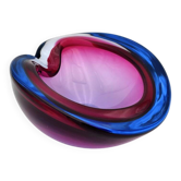 Murano Glass Vase by Flavio Poli Sommerso Fuchsia Blue 17cm