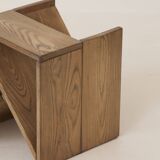 Table d'appoint en Orme massif Alain Ladroit pour Maison Regain Circa 1980