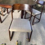Vintage Baumann sleigh chairs with table