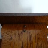 Vintage brutalist wooden stool