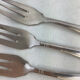 6 antique dessert forks, in silver with hallmark.