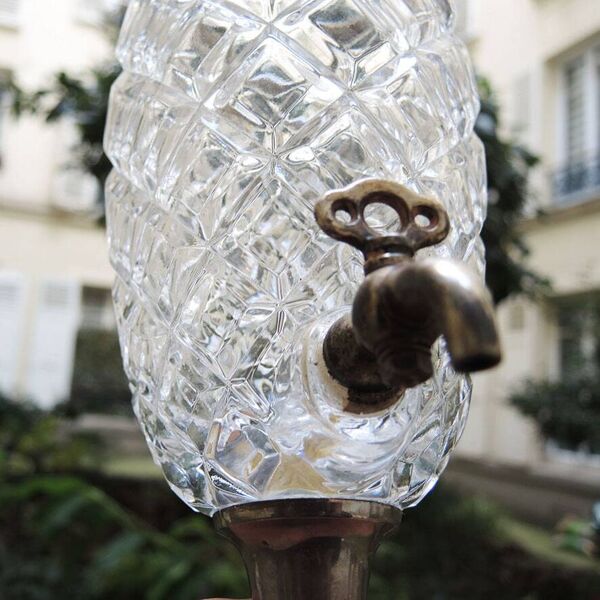 Ancienne fontaine à absinthe en cristal taillé
