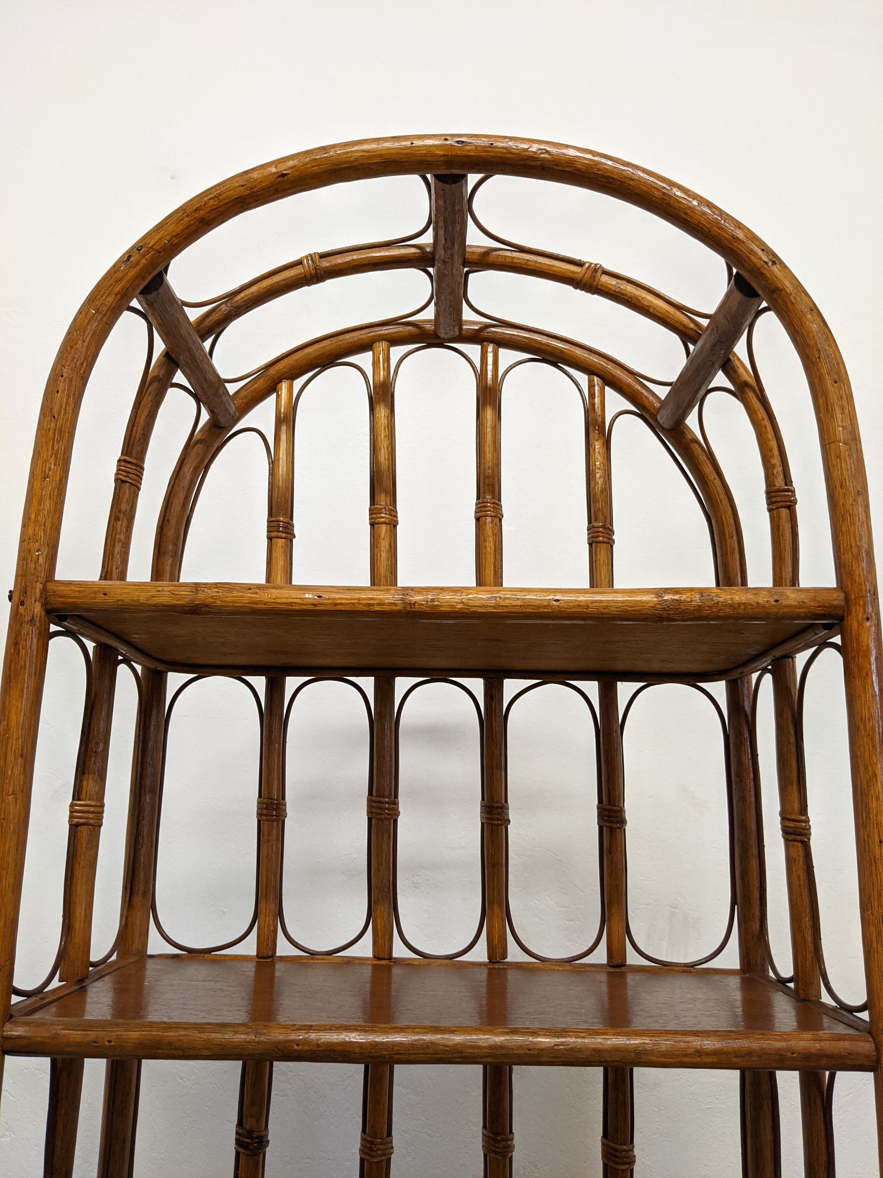 Bamboo and rattan shelves from the 60s/70s