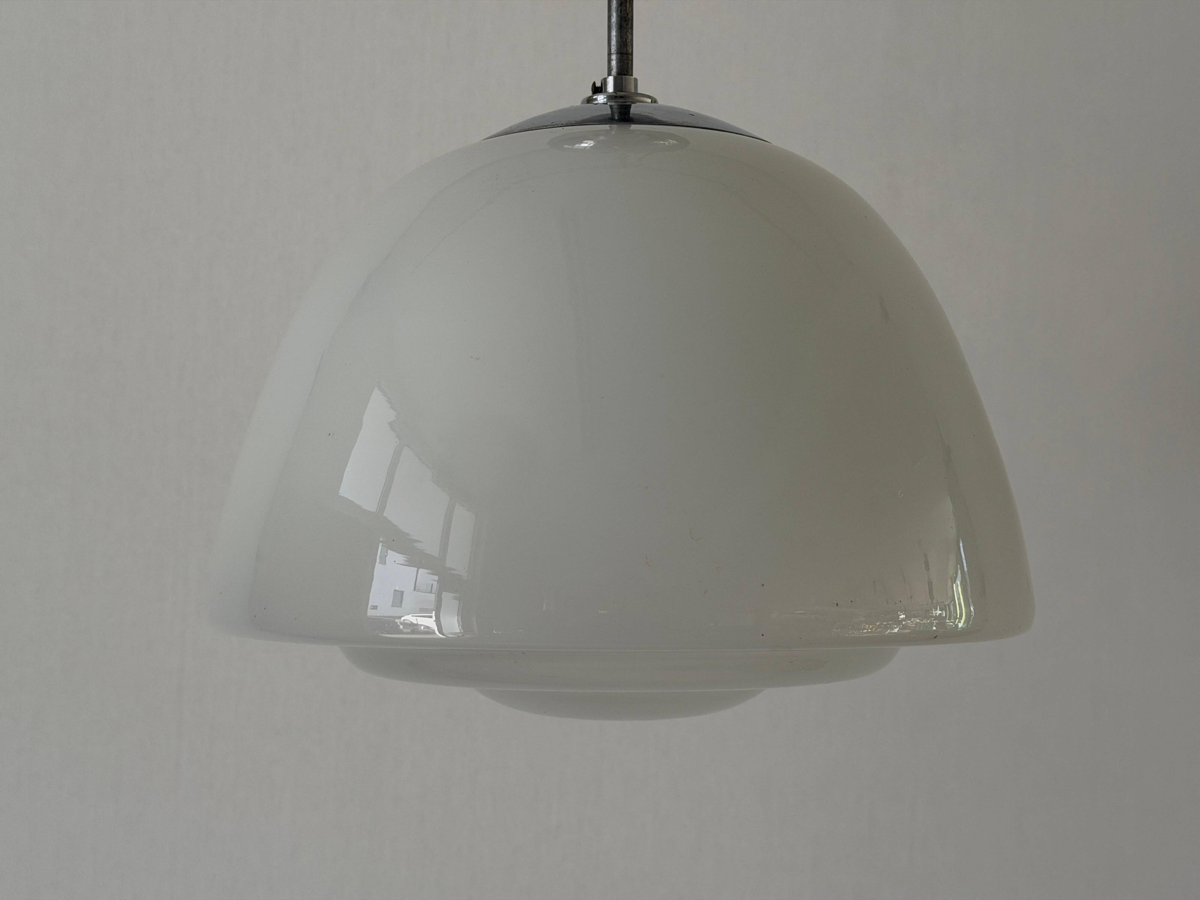 Opal glass ceiling light in Bauhaus style, Art Deco, 1940s, Germany