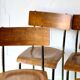 Chaises d'école vintage, ensemble de 4