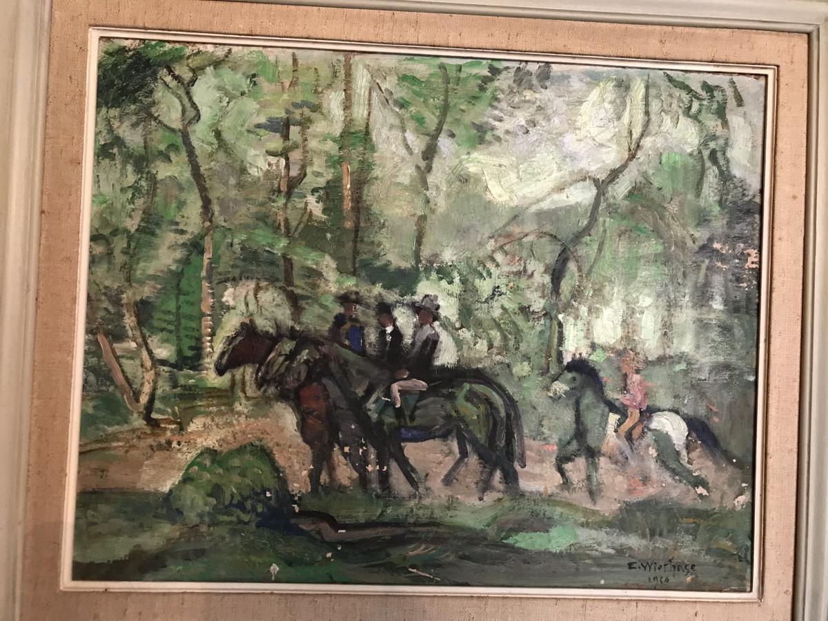 Oil on cardboard, signed E. Wiethase, 1950