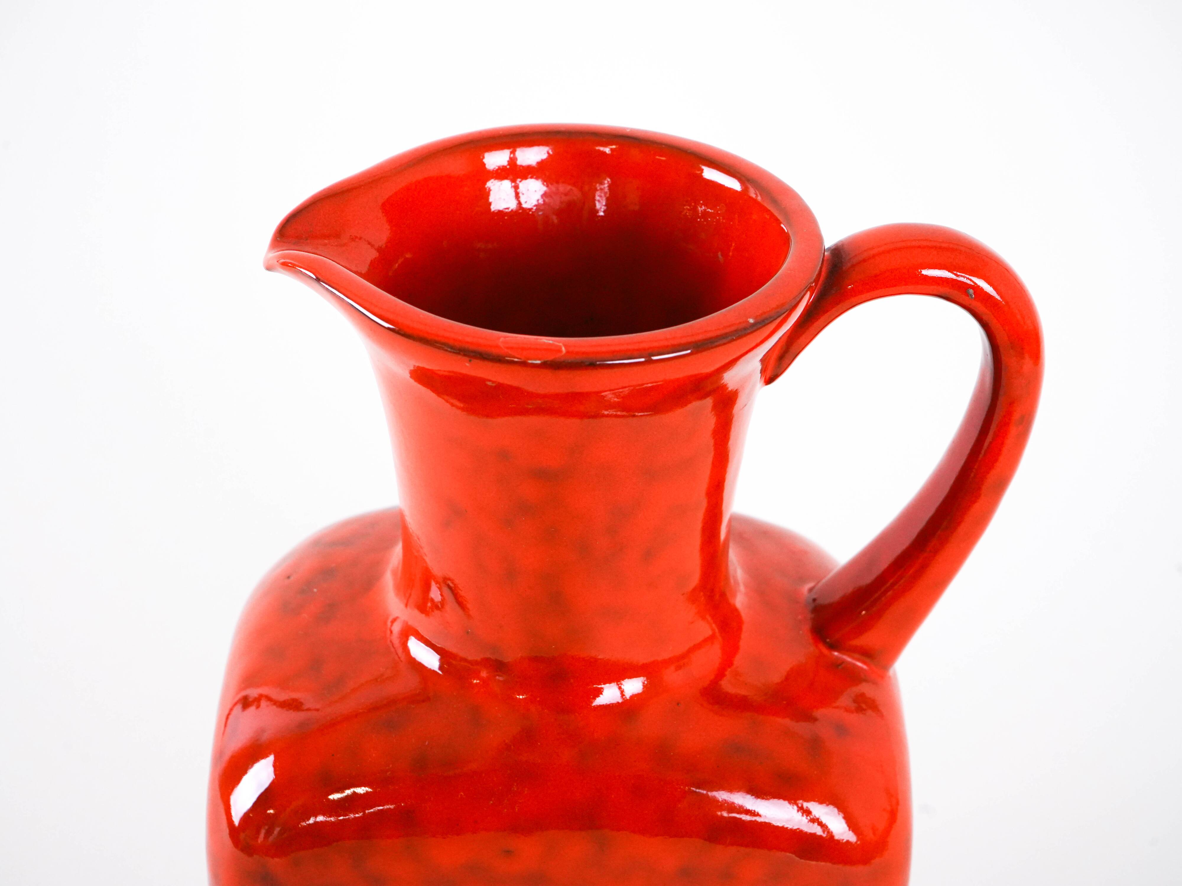 Red ceramic vase, Italian design, 1960s, made in Italy