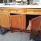 Small mahogany buffet on marble, Louis XVI style, 60s, in its juice!