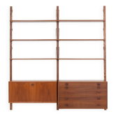 Teak modular shelving unit, designed by Rud Thygesen & Johnny Sørensen, HG