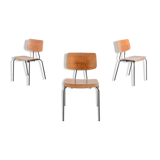 Set of 3 Danish school chairs from the 1960s