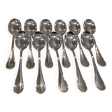 11 pelles à glace métal argenté orfèvre Christofle modèle Albi 13,2cm