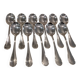 11 silver-plated metal ice cream scoops, Christofle silversmith, Albi pattern, 13.2cm