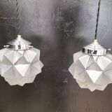 Paire de suspensions art déco en verre