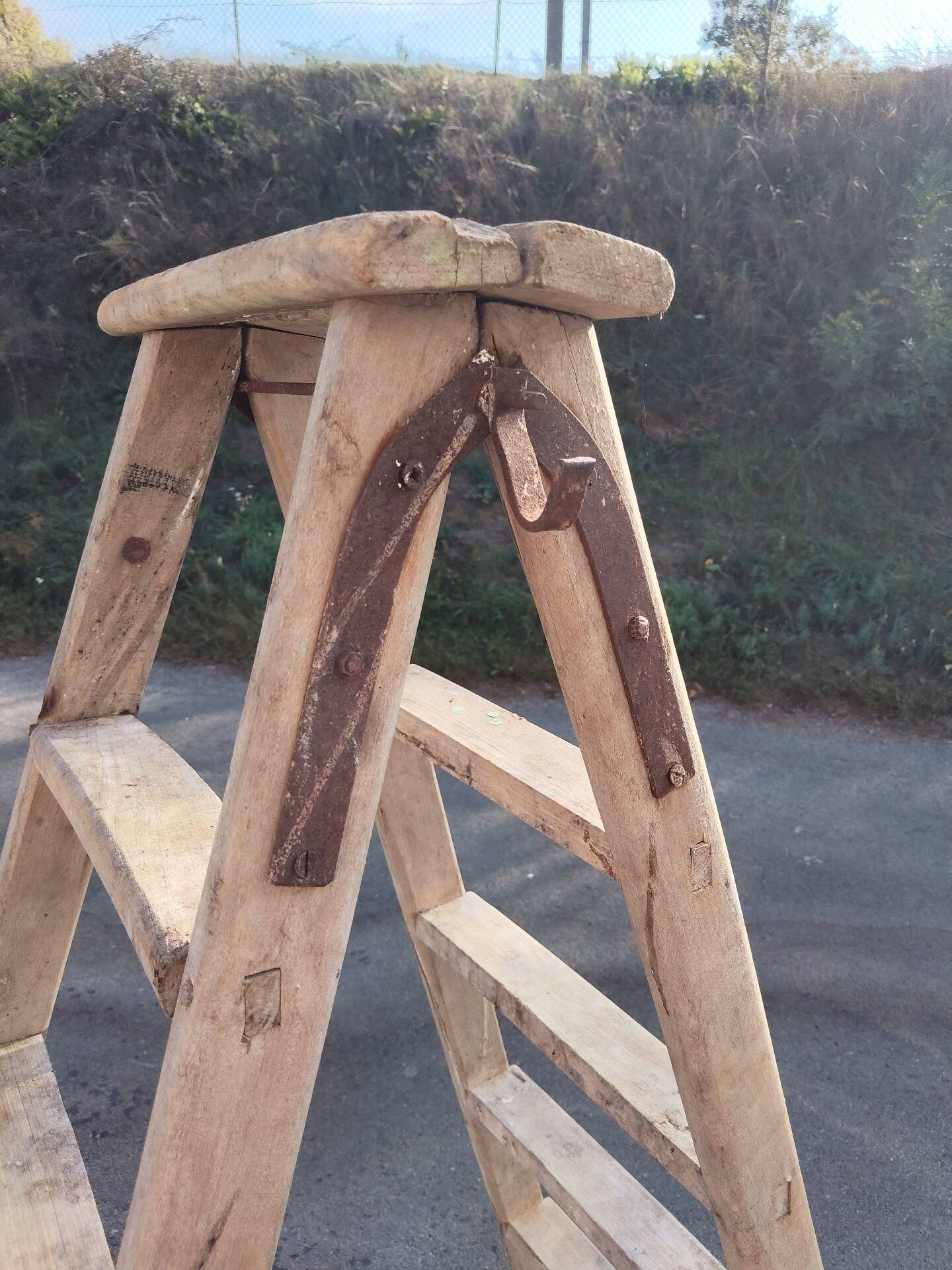 Workshop step stool in wood