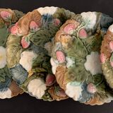 4 old and numbered dessert plates in slurry, strawberry model