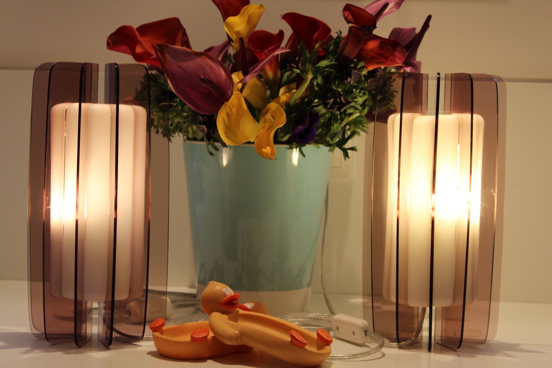 Set sconces Guzzini bagno vintage 70s