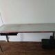 Bureau design acier chromé verre trempé