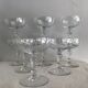 Lot of 9 champagne glasses in cut crystal engraved 1930