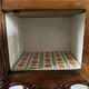 Bedside table / bedside table in veneered wood, molded and carved with foliage Louis XV style