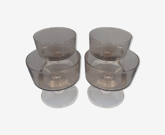 Set de 4 flûtes champagne verre teinté noir