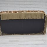 1960s, Danish 2-seater sofa, brown/beige furniture fabric, ash wood legs.