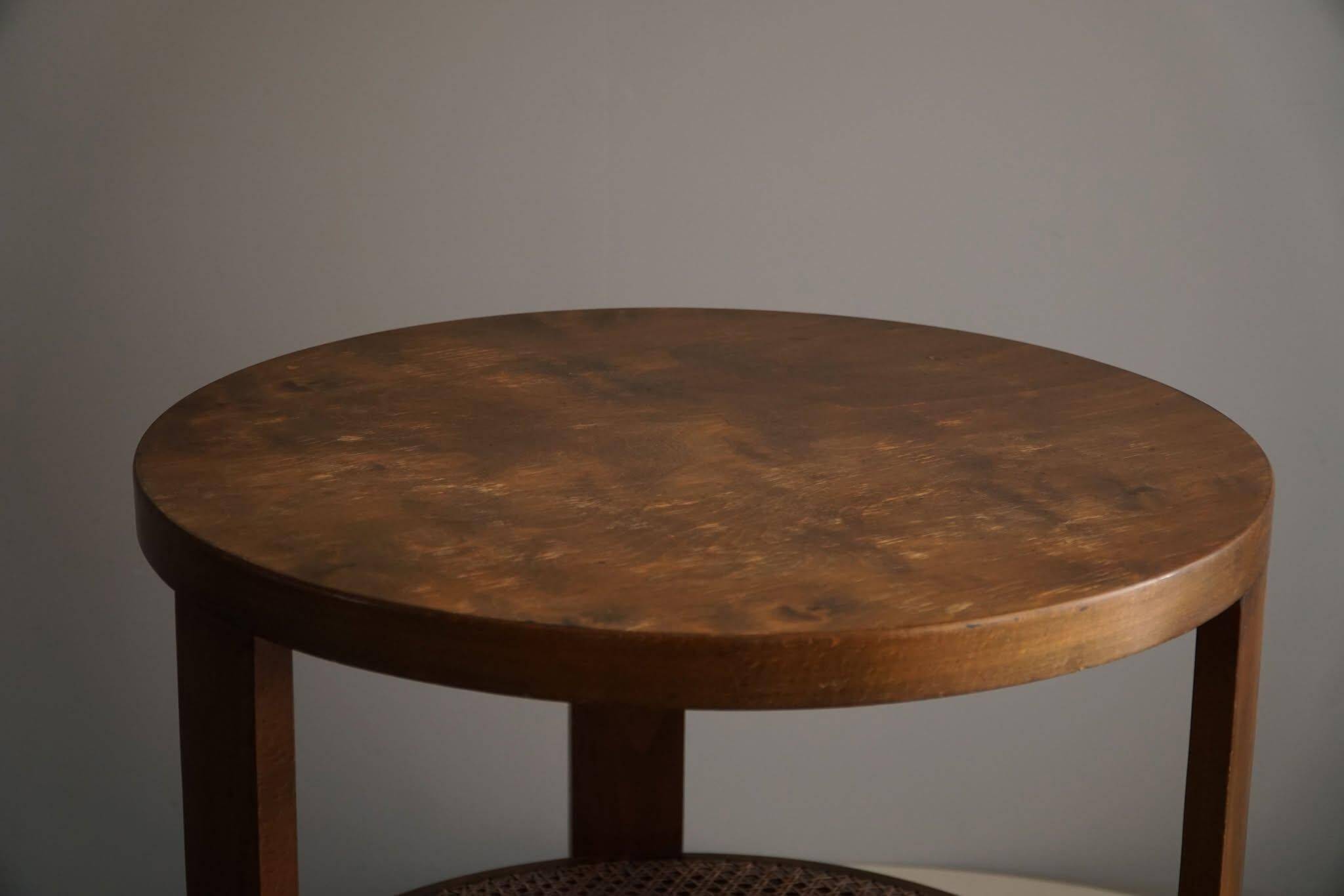 Modern Danish, Lacquered Beech Side Table, Fritz Hansen, "Model 1535", 1940s