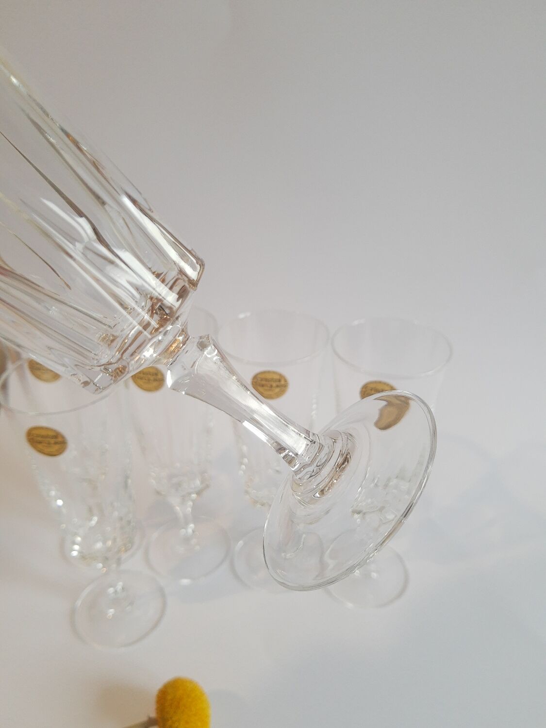 Set of 6 Cristal d'Arques 16cl Versailles vintage champagne flutes