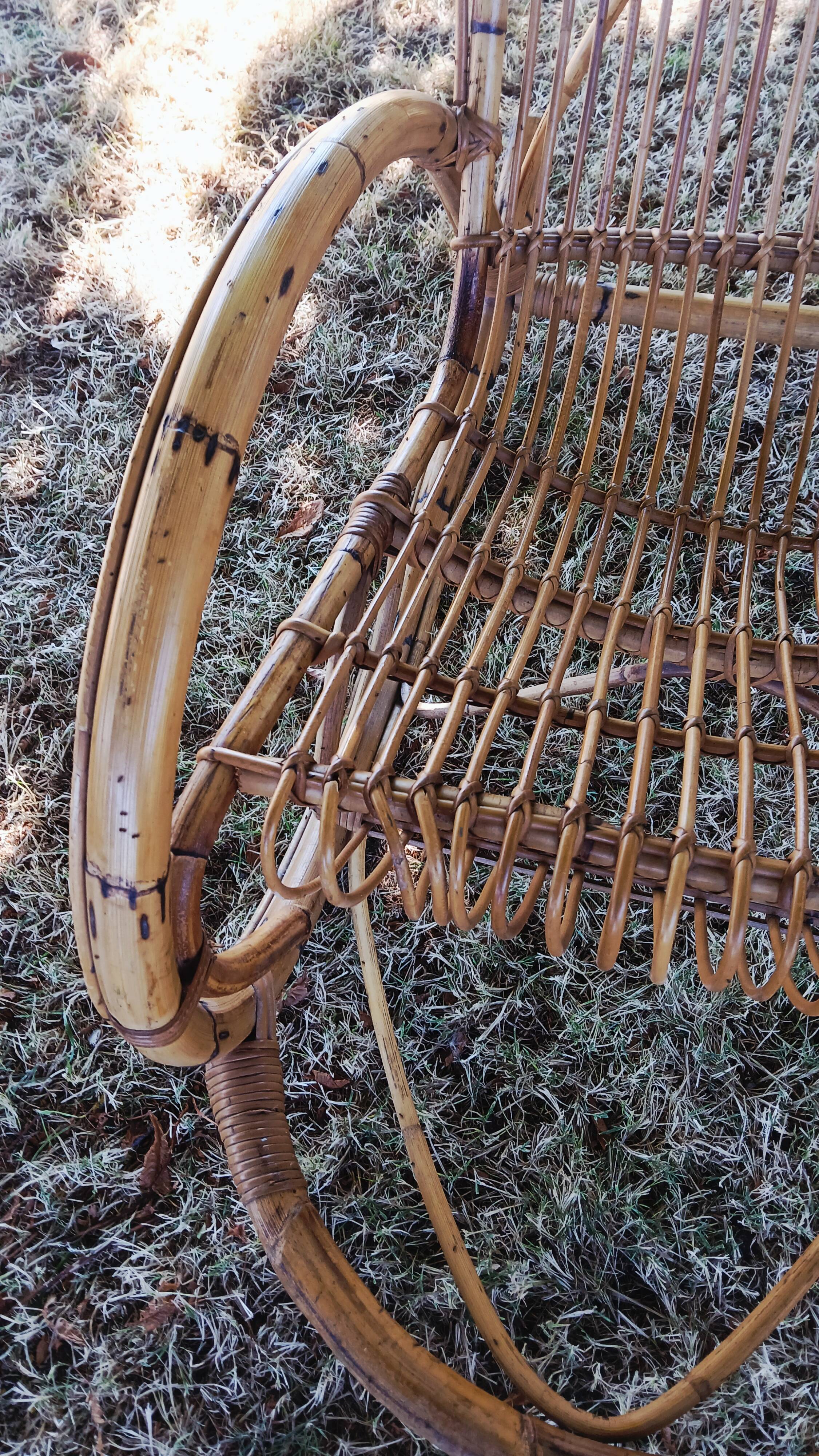 1960s rattan rocking chair by Rohe Noorwolde
