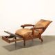 Antique Louis-Philippe reclining armchair in walnut, Italy, 19th century.
