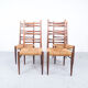 Teak and wicker dining chairs, 1960s