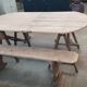 Old table on trestles