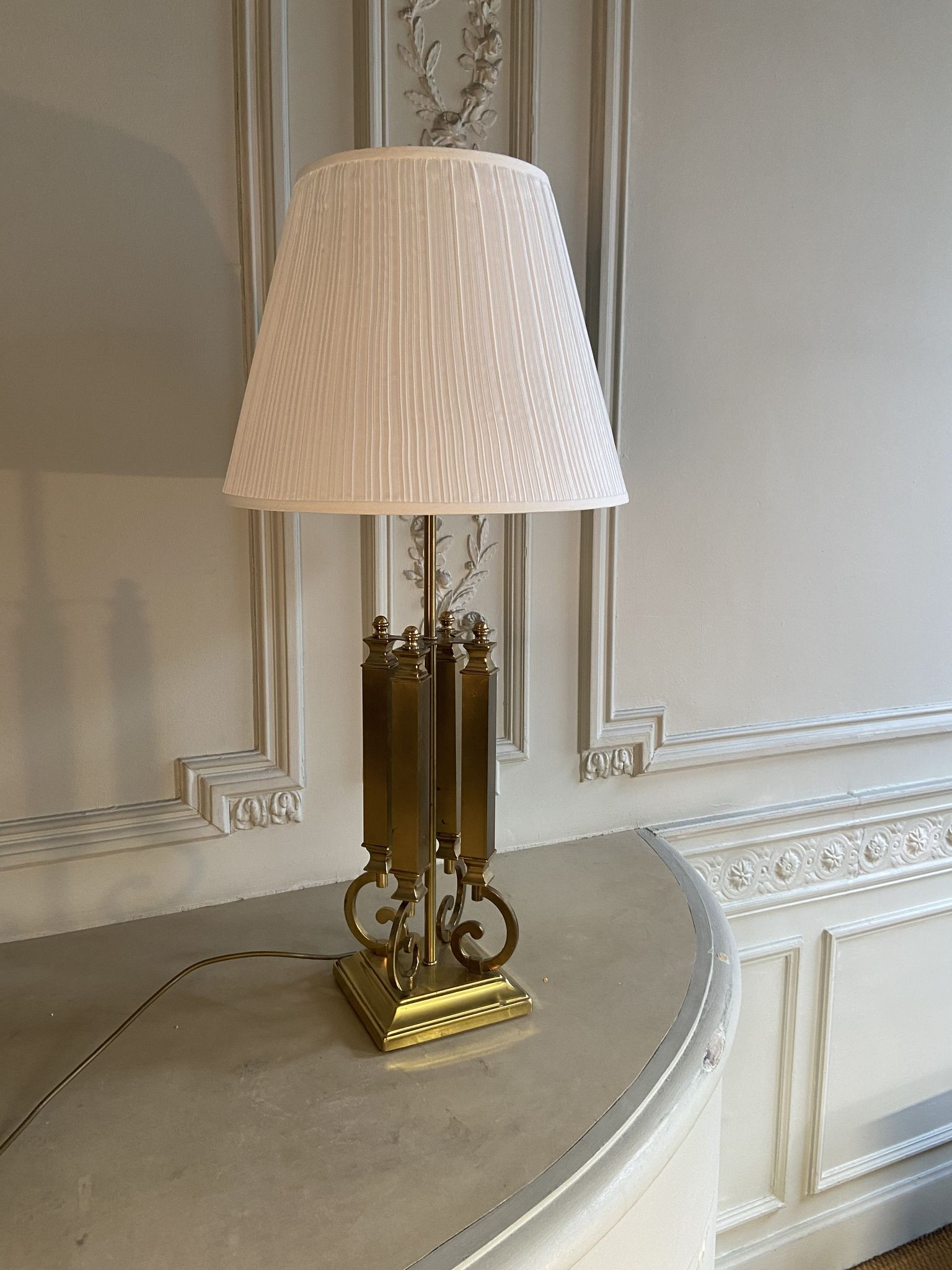 Lampe en laiton Deknudt Belgique 1970