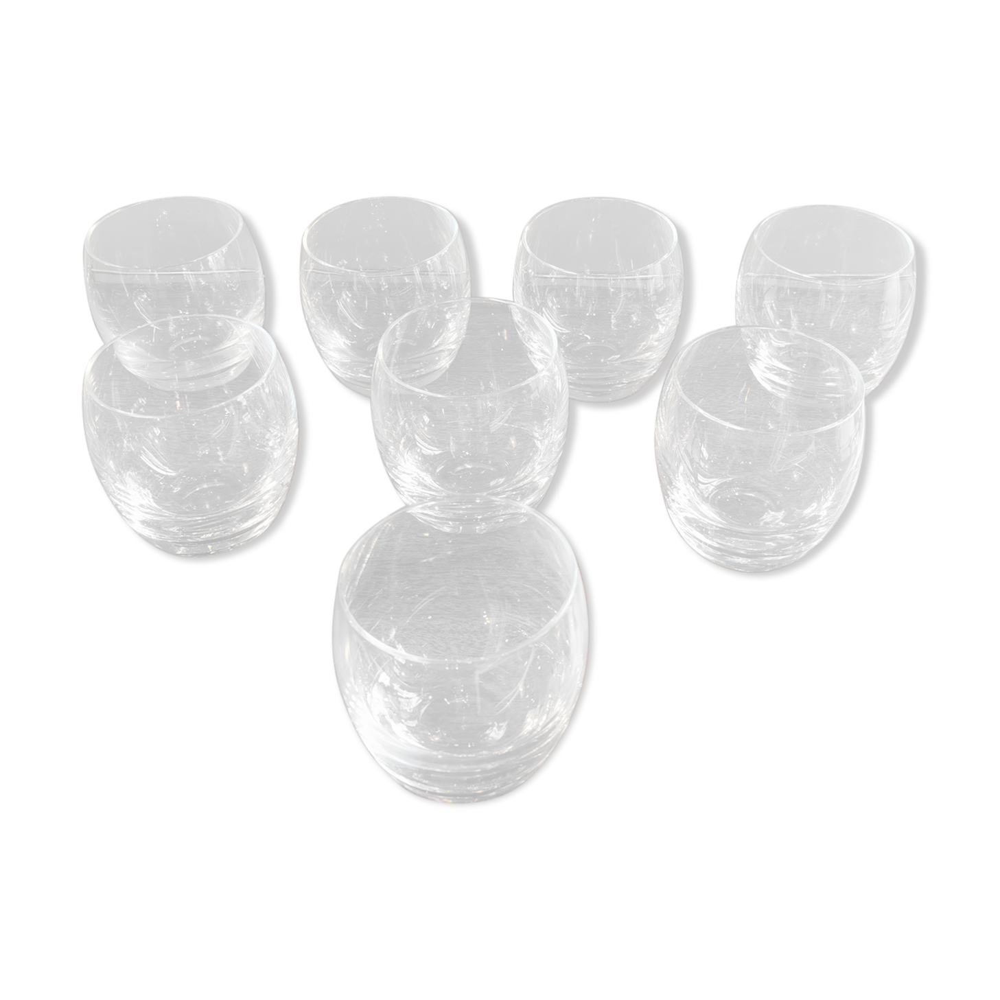 Set of 8 glasses vintage cups 70 ball shape