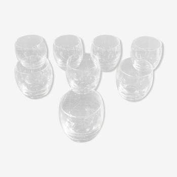 Set of 8 glasses vintage cups 70 ball shape