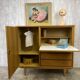 Vintage wood/wicker cabinet