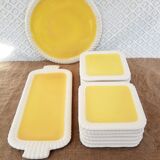 Longwy France Yellow Dessert Service
