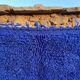 Handmade blue wool rug 250cm x 150cm