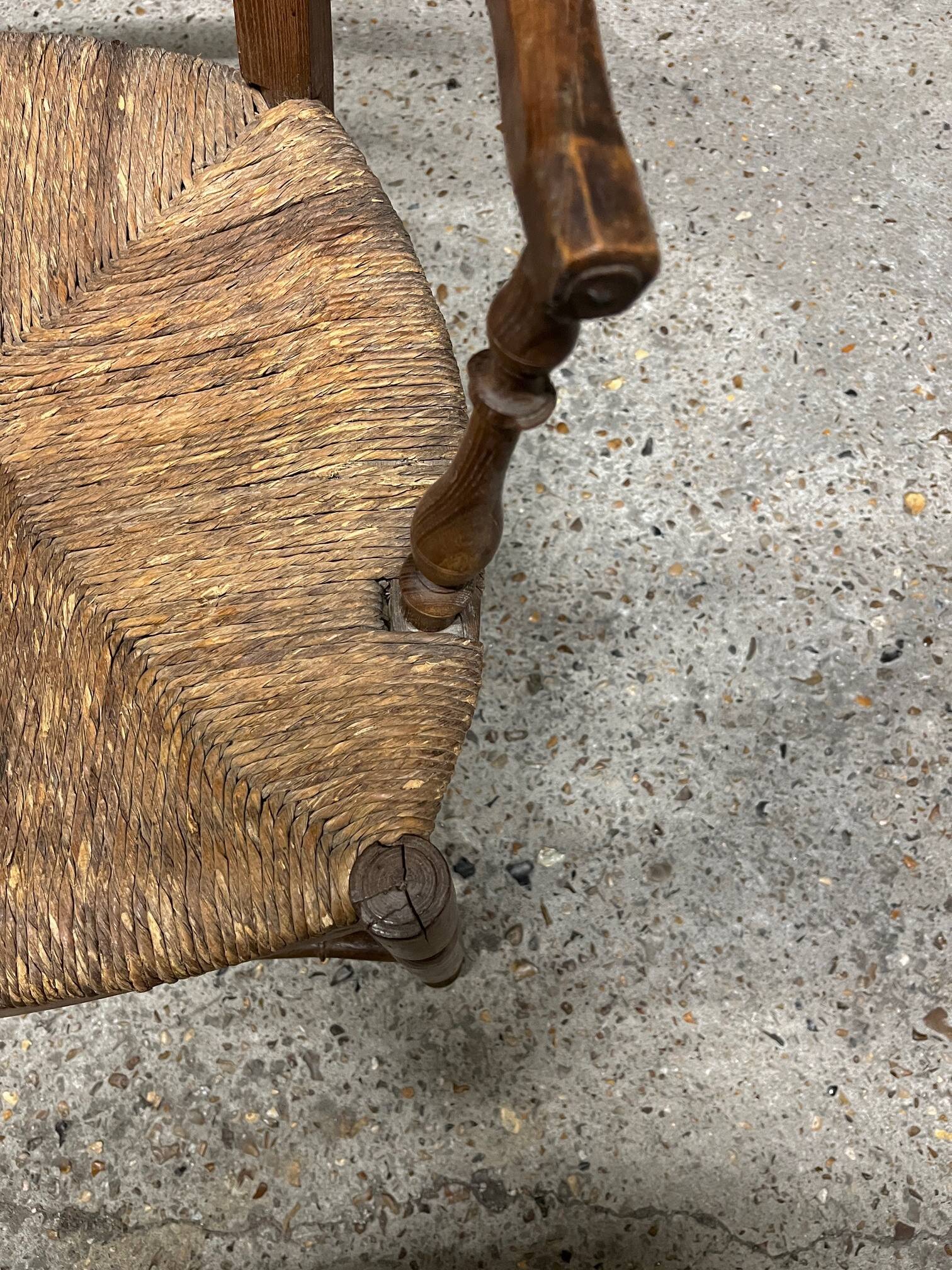 Provencal armchair, straw seat