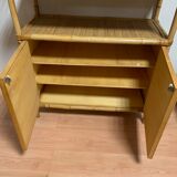 Rattan shelf cabinet from the 1980s'