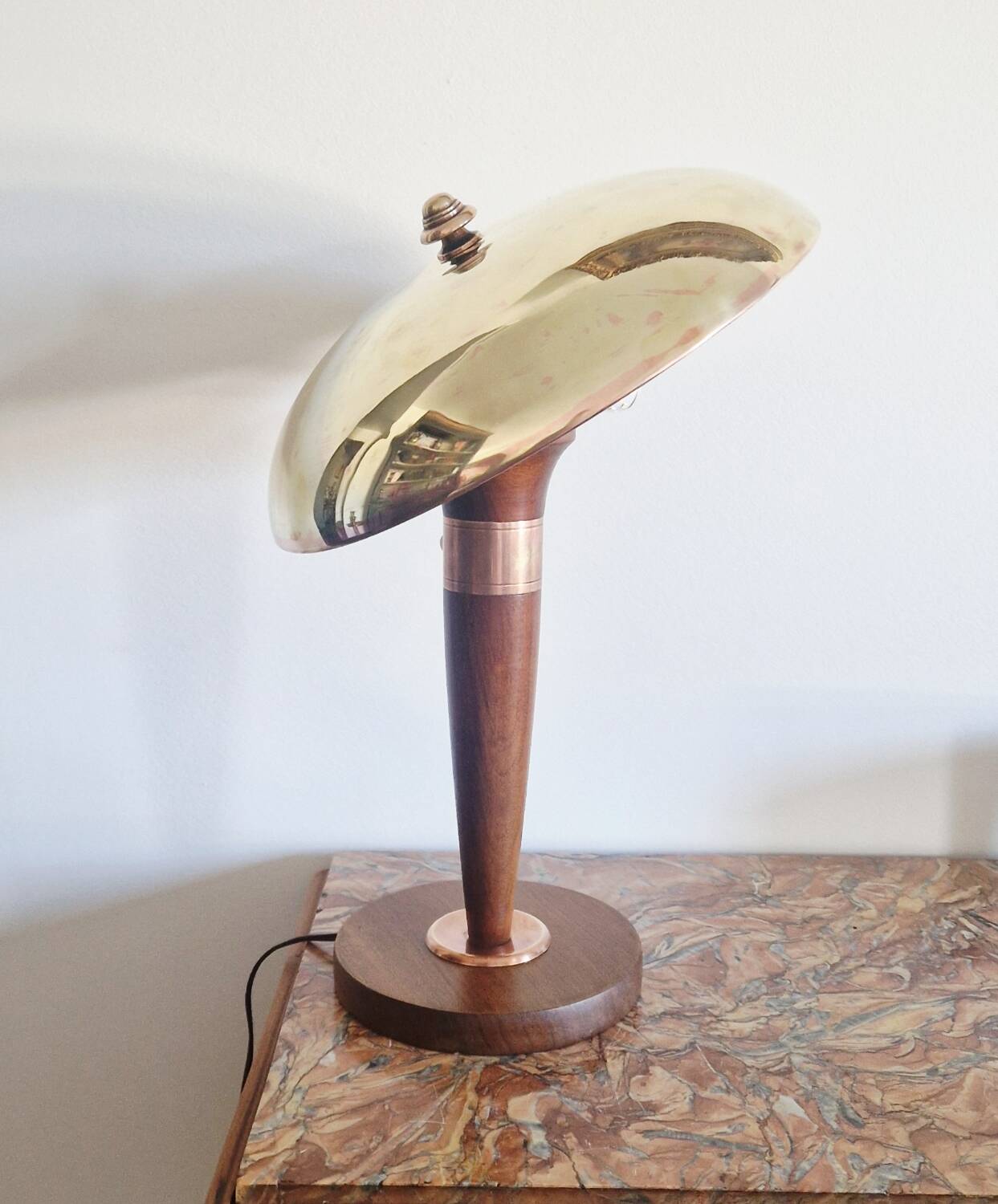 Art Deco style articulated lamp - Wood and brass - 1930s period